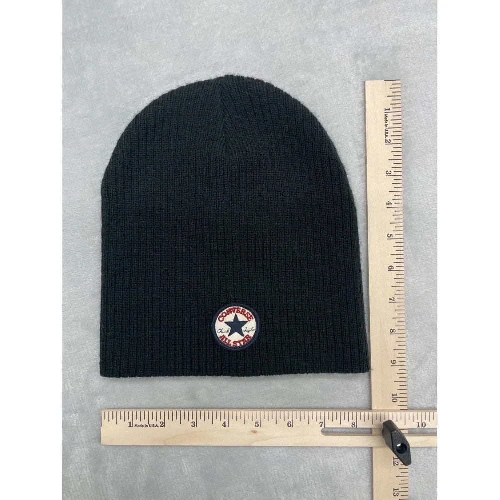 Converse Chuck Taylor All Star Youth Black Knit Beanie Hat Winter